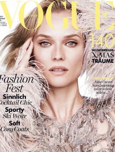 Дайан Крюгер украсила обложку декабрьского Vogue Germany